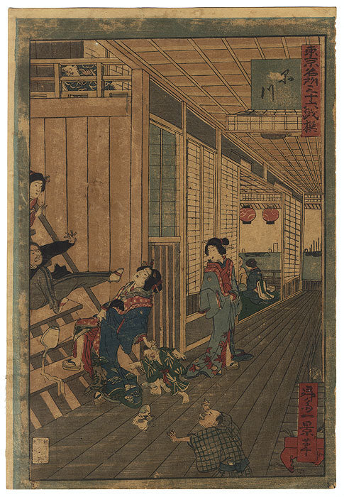 Shinagawa, 36 Views of Famous Places in Tokyo - Ikkei, 1872